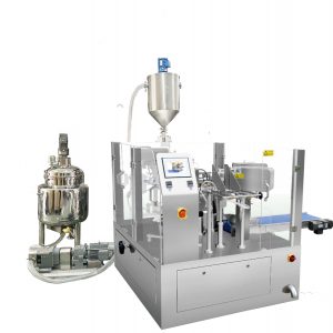 Pecyn morloi llenwi bagiau wedi'i wneud ymlaen llaw yn awtomatig gyda llenwr pistion ar gyfer hylif a past