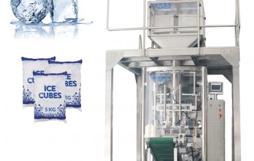 Peiriant pecynnu pwyso ciwb iâ 5kg awtomatig