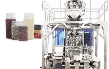 Ffurfio bag gwactod math brics awtomatig llenwi peiriant pecynnu ar gyfer grawn