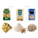 Ffurfio bag gwaelod fflat awtomatig llenwi labelu pecynnu ar gyfer grawn